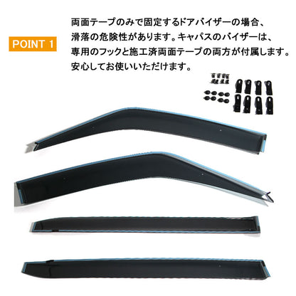 日産 セレナ C27 ドアバイザー スモーク サイドバイザー サイドドアウインドウバイザー 取付金具付 4P
