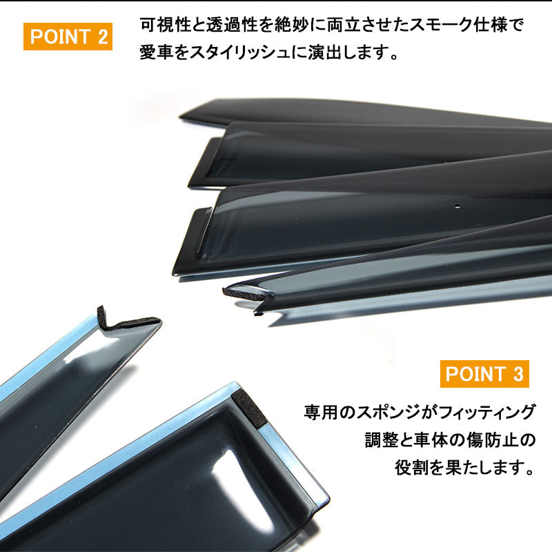 日産 セレナ C27 ドアバイザー スモーク サイドバイザー サイドドアウインドウバイザー 取付金具付 4P