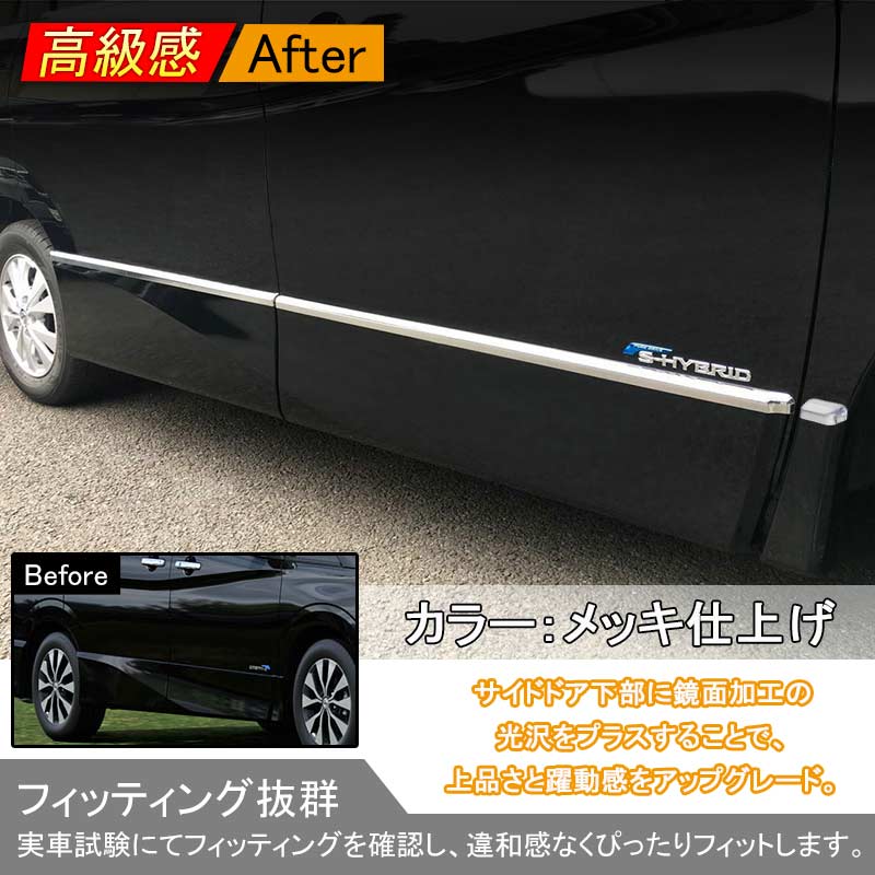 日産 新型 SERENA セレナ C27系 ハイウェイスター 専用 外装 パーツ サイド ドア モール ガーニッシュ サイドスカート フレーム