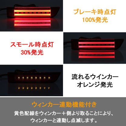 エスティマ50系 アルファード20系 ヴェルファイア20系 3WAY LEDリフレクターランプ テールランプ ウインカー機能付 オレンジ発光優先 チューブ＆SMD仕様