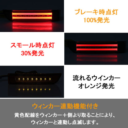 エスティマ50系 アルファード20系 ヴェルファイア20系 3WAY LEDリフレクターランプ ウインカー機能付 オレンジ発光優先 チューブ＆SMD仕様 スモークレンズ
