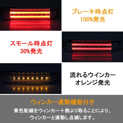 エスティマ50系 アルファード20系 ヴェルファイア20系 3WAY LEDリフレクターランプ ウインカー機能付 オレンジ発光優先 チューブ＆SMD仕様 クリアレンズ