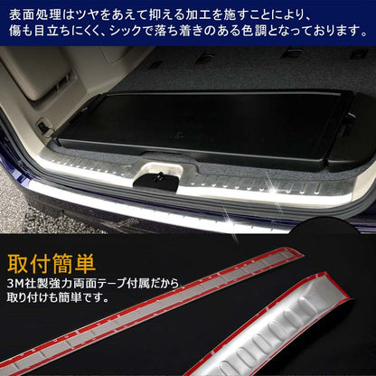 日産 新型セレナ C27 G/X/S リアバンパーステップガード＆ラゲッジスカッフプレート 内装 パーツ カスタム アクセサリー 用品