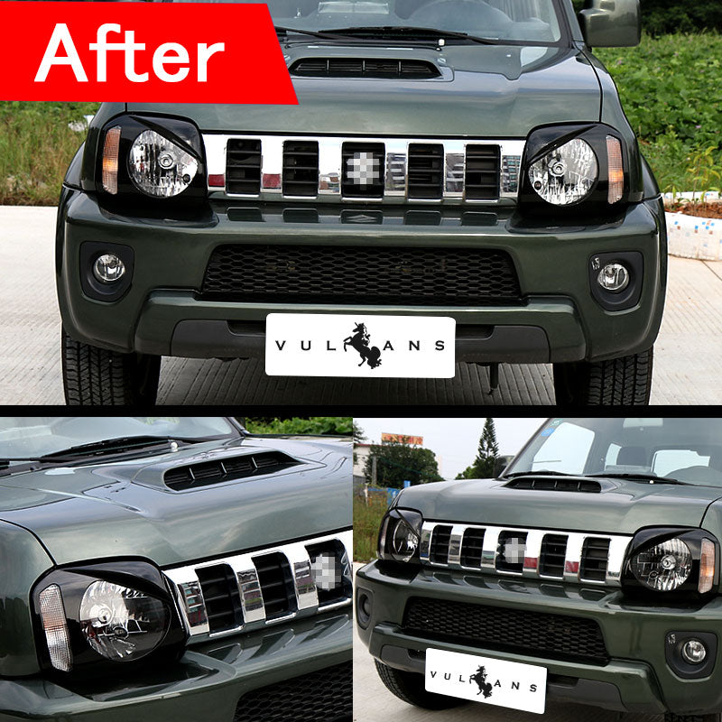 ジムニー JB43 ヘッドライトガーニッシュ ヘッドライトカバー ブラック アクセサリー カスタム パーツ 用品 JIMNY 外装