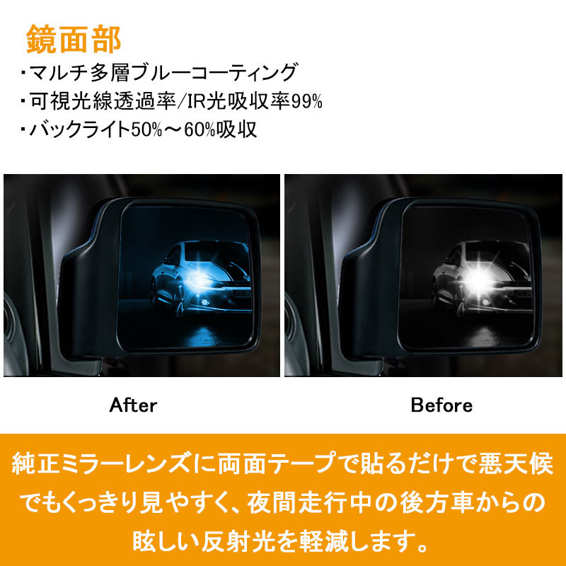 スズキ ジムニー JB23 JB43 ブルーミラーレンズ ドアミラー ブルーレンズ 外装 パーツ 防眩 サイドミラー 左右セット