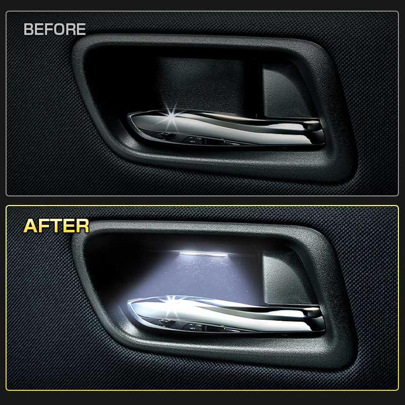 ノア ヴォクシー 80 80系 インナーハンドルイルミ インサイド ドアハンドルカバー LEDイルミネーション ホワイト ドアノブ 説明書付 内装インテリアパネル