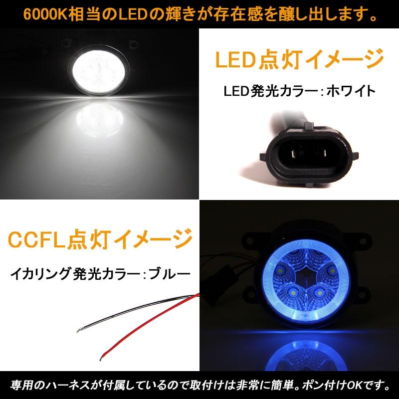 ホンダ スズキなど用 LEDフォグランプ イカリング付 2個 18W ブルー LED フォグ 純正交換 汎用 ランプ ハロゲン HID 電装 ジムニー N-BOX