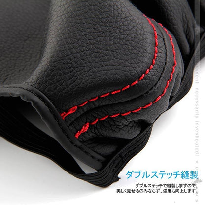 ランドクルーザープラド150系 アームレストカバー 1PCS ブラック×赤ステッチ 耐久性UP アームレストボックス保護カバー 内装 アクセサリー カスタム パーツ