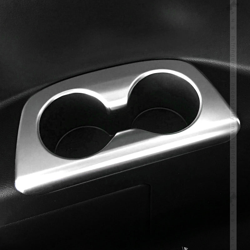 新型 セレナ C28 リアドリンクホルダーカバー サテンシルバー  2PCS カップホルダーガーニッシュ アクセサリー カスタム 内装 パーツ リアドア 日産