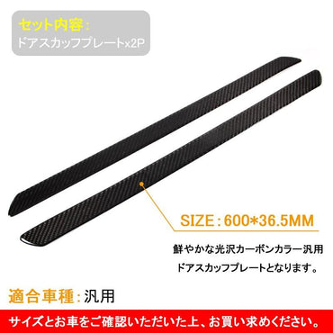 リアルカーボン ドアスカッフプレート ステップ エントランスモール Lサイズ カー用品 車用品 2P