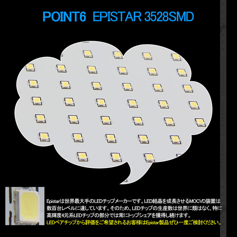 HIACE ハイエース200系 4型 スーパーGL LEDルームランプ ナンバー灯 センターランプ 5050 3チップSMD 8点set 258個SMD 内装 パーツ 取付工具付