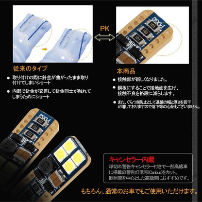 T10/T15/T16 LEDウェッジ球 キャンセラー内蔵 LEDバルブ 2個 230lm 6000K 3030チップ バックランプ ライセンスランプ ポジションランプ 車幅灯 カー用品