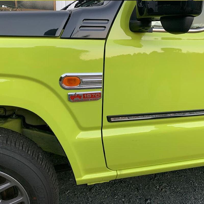 ジムニー 48周年 アニバーサリーエンブレム 亜鉛合金 立体感 レッド アイディア次第 1PCS 外装パーツ アクセサリー カスタム アンティーク レトロ