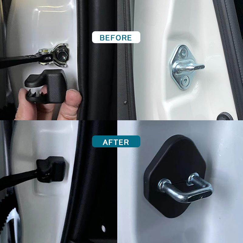 ドアストライカー＆ドアヒンジカバーセット 6PCS ドアロックカバー ノア90系 ヴォクシー90系 スライドドア対応 ドレスアップ 内装 パーツ アクセサリー