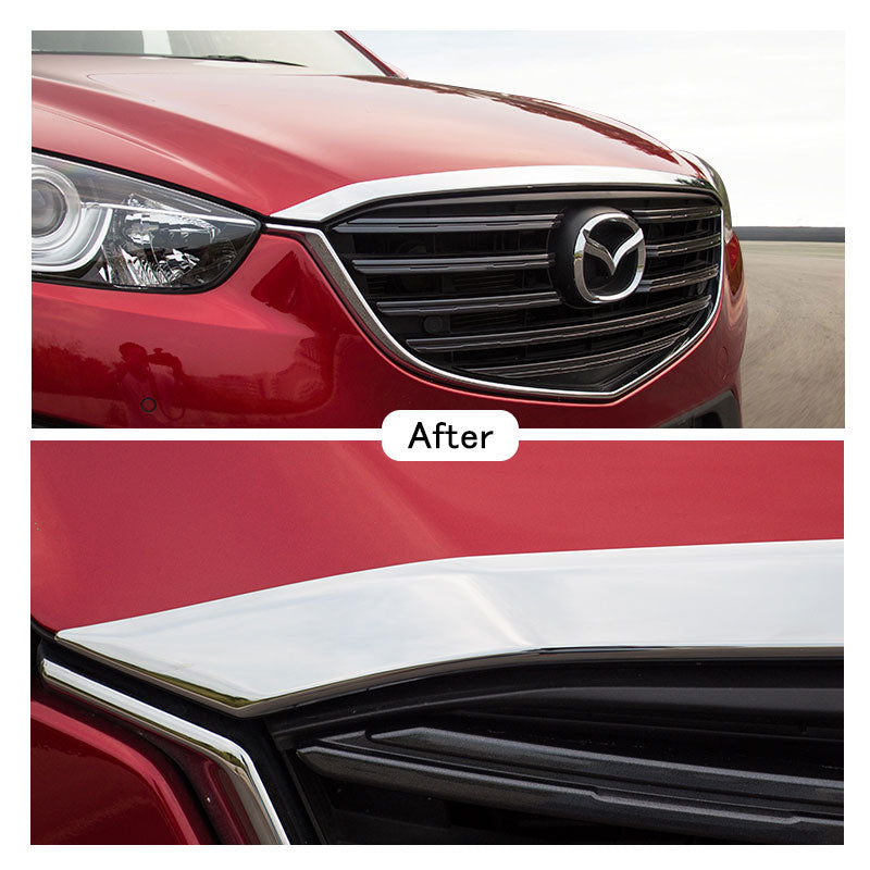 マツダ CX-5 KE系 MC前後期 フロント ボンネット ガーニッシュ フロントグリル上 エンブレム上 外装 パーツ メッキ カスタム エアロ ABS