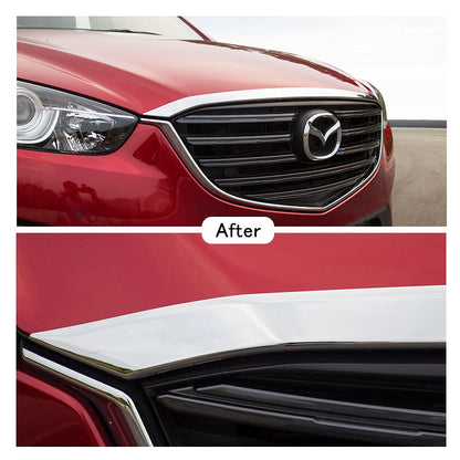 マツダ CX-5 KE系 MC前後期 フロント ボンネット ガーニッシュ フロントグリル上 エンブレム上 外装 パーツ メッキ カスタム エアロ ABS