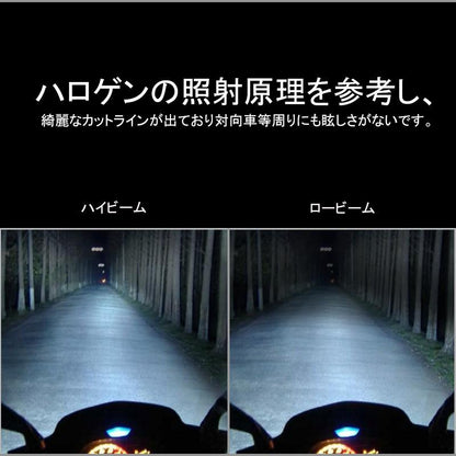 バイク用 オールインワン LEDヘッドライト H4 H/L 2000LM 取付簡単 防水 爆光 省エネ COB カーパーツ カスタム コンパクト フォルツァ フュージョン
