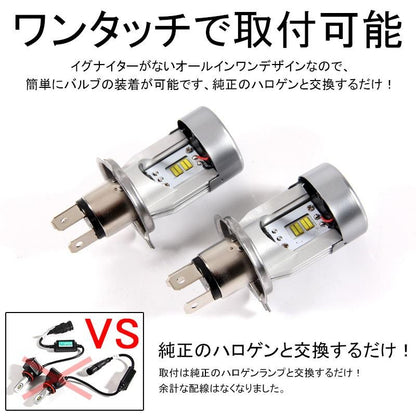 LEDヘッドライト H4 H/L 簡単取付 LEDヘッドランプ 2個set NBOX ワゴンR LEDバルブ 純正交換 簡単取付け パーツ カスタム