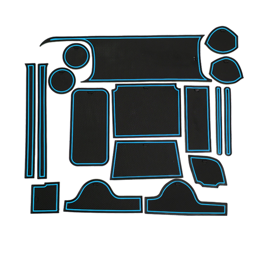 ムーヴキャンバス LA850S/LA860S ドアポケットマット ブルー  17枚 滑り止めマット インテリアマット 水洗いOK 内装 パーツ キズ防止