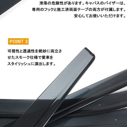 スズキ WAGON-R ワゴンR MH35S MH55S ドアバイザー 換気 車用 取付金具付 用品 外装 パーツ カスタム エアロ アクセサリー ドレスアップ