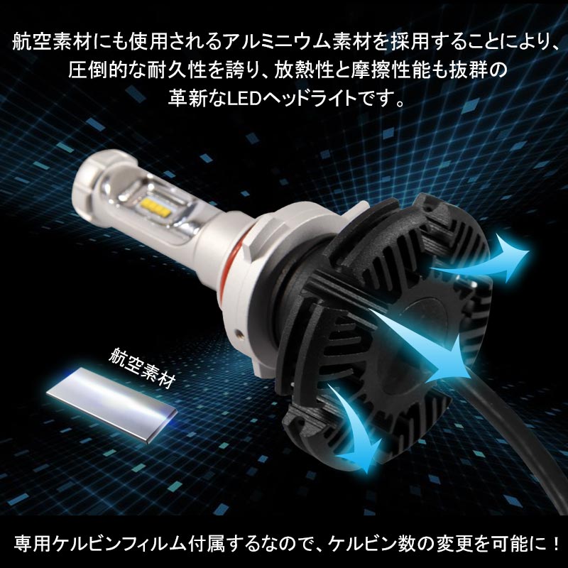 CHR C-HR ハロゲン仕様車専用 HIR2 9012 多彩 LEDヘッドライト LEDヘッドランプ バルブ ケルビン数変更可 2500LM 25WX2 6500K 3000K 8000K 2個SET