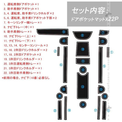 セレナ C25 ドアポケットマット ゴムゴムマット インテリア 水洗いOK 蓄光 コンソール ドリンクホルダーに 22枚 内装 パーツ カスタム