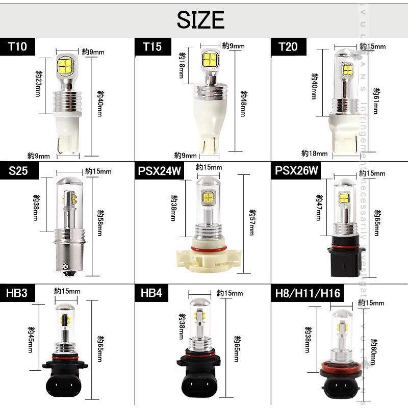 T10/T16 LEDバルブ 無極性 ホワイト 爆光 40W LEDウェッジ球 2個 EPISTAR バックランプ ナンバー灯 ポジション ライセンスランプ 汎用 カー パーツ エアロ