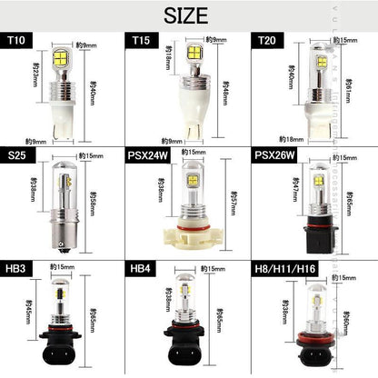T15/T16 LEDバルブ ホワイト 爆光 40W LEDウェッジ球 2個 EPISTAR バックランプ ナンバー灯 ポジション ライセンスランプ 汎用 カー パーツ エアロ LED関係