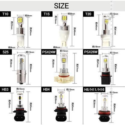 PSX24W LEDフォグランプ スバル BRZ/インプレッサに LEDバルブ 40W 2個 驚愕の明るさ ホワイト EPISTAR 汎用 カー パーツ エアロ LED関係 外装