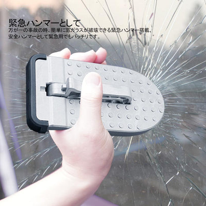 車用 補助 ドアステップ 昇降フットペダル 汎用 安全ハンマー機能付き アルミ合金 洗車補助ステップ サイドドアペダル 折り畳み式 ベアリング パーツ