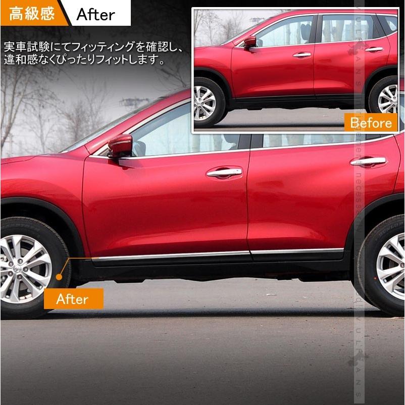 日産 エクストレイル T32 サイドドア ガーニッシュ 4P 鏡面仕上げ パーツ カスタム ドレスアップ エアロ サイドドア ドアモール サイドモール ドアノブ X-TRAIL
