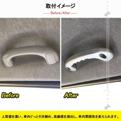 ハイエース 200系 1型?4型 ビレット ルーフ アシストグリップ ハンドル 2P シルバー ドアノブ インナー ドアバンドル 内装 パーツ アクセサリー  カスタム