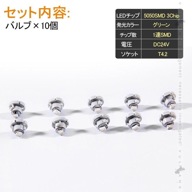 T4.2 メーター 球 10個セット 24V車用 トラック用品 メーターパネル エアコンパネル LEDバルブ マイクロ DIY ホワイト 白 三菱ふそう 日野 日産 いすゞ