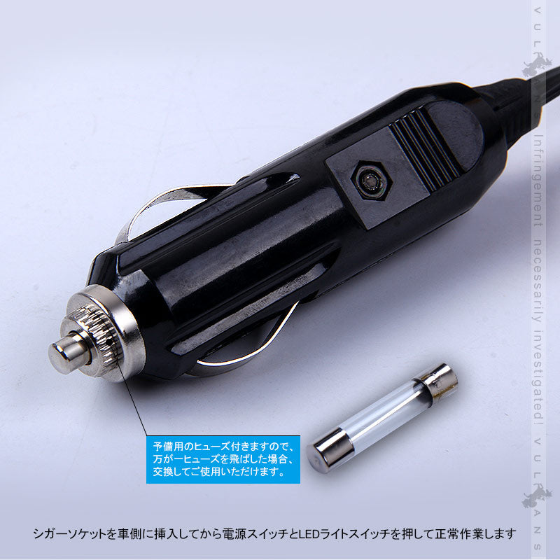 電動エアコンプレッサー 電動空気入れ 車用 低ノイズ シガーソケット接続式 1年保証付 オートストップ機能 LEDライト付 車のタイヤ、ボールに エアーポンプ