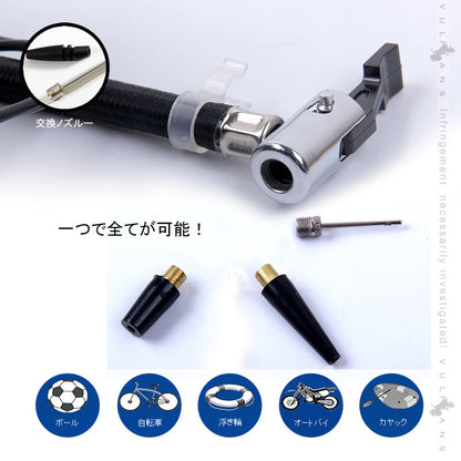 電動エアコンプレッサー 電動空気入れ 車用 低ノイズ シガーソケット接続式 1年保証付 オートストップ機能 LEDライト付 車のタイヤ、ボールに エアーポンプ