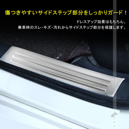 プリウス30系 前期/後期 インナースカッフプレート ステンレス鏡面仕上げ 4PCS ステップガード 内装 パーツ カスタム エアロ アクセサリー PRIUS 保護 傷防止