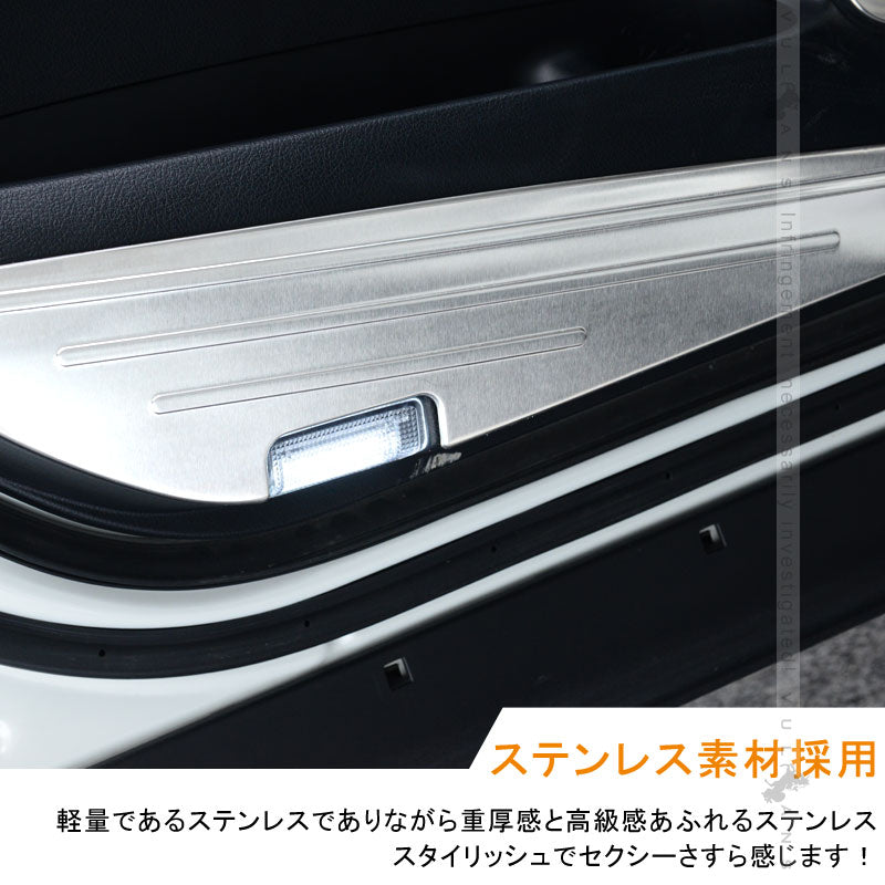 アルファード ヴェルファイア 30系 前期/後期 SUS304ステンレス ドアキックガード ドアトリムガード 保護 プロテクター キズ防止 アンダーカバー 内装 パーツ