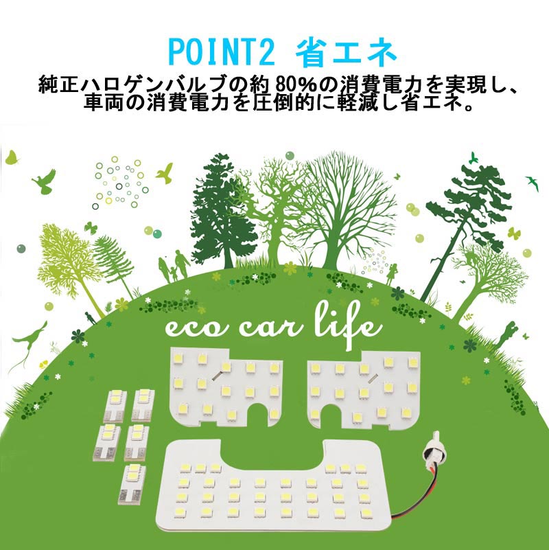 改良版 LEDルームランプセット タンク/ルーミー 専用設計 ラゲッジランプ ジャストフィット カプラーオン 8点set ホワイト 68灯 5050SMD 内装 パーツ カスタム