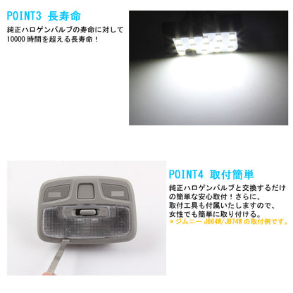 改良版 LEDルームランプセット タンク/ルーミー 専用設計 ラゲッジランプ ジャストフィット カプラーオン 8点set ホワイト 68灯 5050SMD 内装 パーツ カスタム