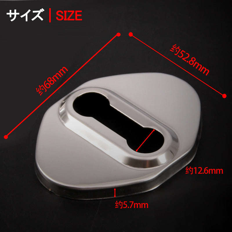 新型ジムニー JB64W/JB74W ステンレス ドアストライカーカバー 2PCS ドアロックカバー メッキ カスタム パーツ 内装アクセサリー 汚れ、錆防止 JIMNY