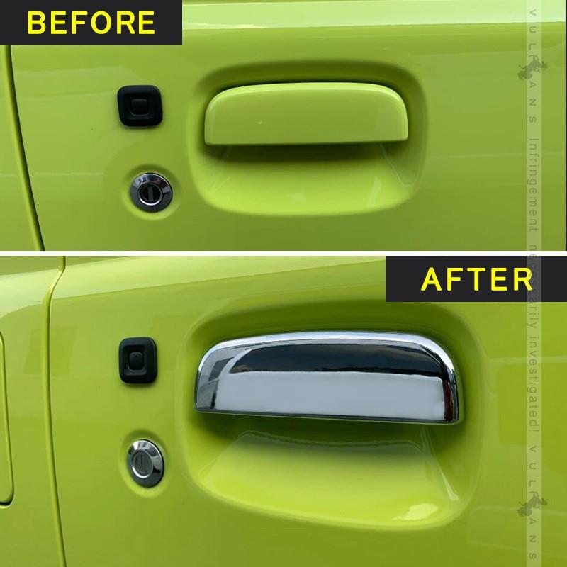 新型ジムニー JB64W/JB74W ドアハンドルカバー 2PCS メッキ仕上げ ドアハンドルプロテクター ガード ドアノブカバー 外装 パーツ カスタム JIMNY