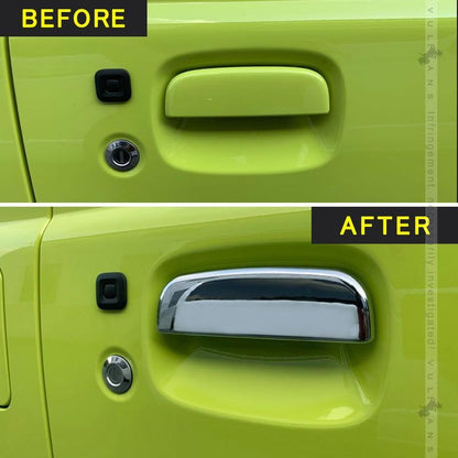 新型ジムニー JB64W/JB74W ドアハンドルカバー 2PCS メッキ仕上げ ドアハンドルプロテクター ガード ドアノブカバー 外装 パーツ カスタム JIMNY