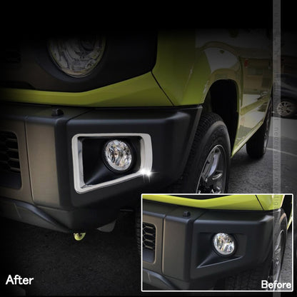 新型ジムニー JB64W フォグカバー メッキ仕上げ フォグランプカバー ガーニッシュ ライトカバー 2PCS SUZUKI ジムニ― JB64 外装パーツ アクセサリーカスタム