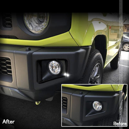 新型ジムニー JB64W フォグカバー カーボン調 フォグランプカバー ガーニッシュ ライトカバー 2PCS 外装 パーツ アクセサリー カスタム JIMNY ジムニ― JB64