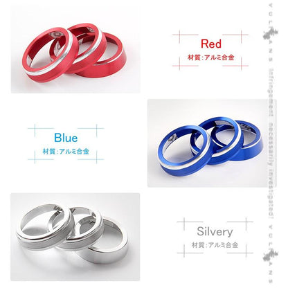 新型ジムニー JB64W/JB74W エアコンダイヤルカバー レッド エアコンダイヤルリング アルミ合金 3P インテリアパネル 内装 カスタム パーツ アクセサリー JIMNY