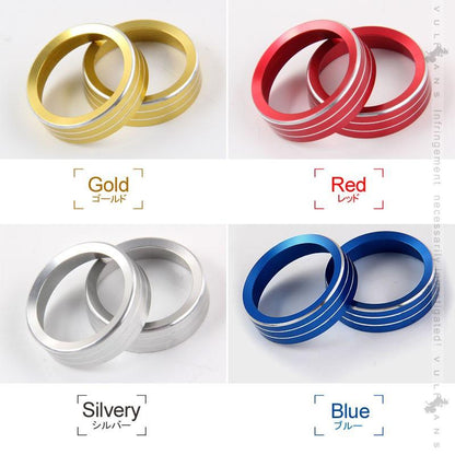 エクストレイル 前期 後期 エアコンダイヤルカバー ゴールド 2PCS アルミ合金 高級感UP インテリアパネル 内装 カスタム パーツ エアロ アクセサリー