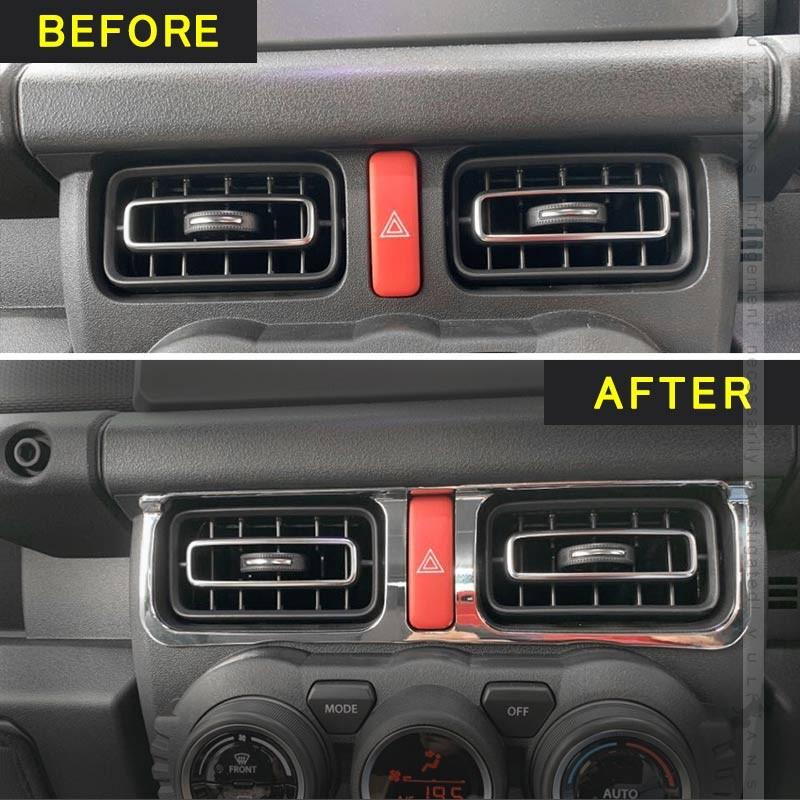 新型ジムニー JB64W/JB74W センターエアコンパネルカバー 1PCS メッキ仕上げ ガーニッシュ エアコン吹き出し口 内装 カスタム パーツ アクセサリー JIMNY