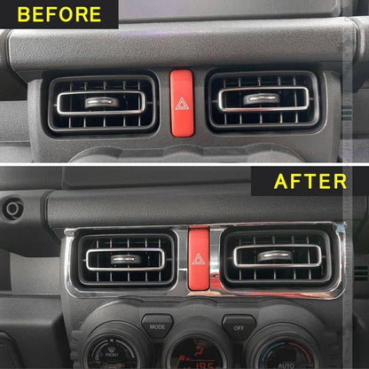 新型ジムニー JB64W/JB74W センターエアコンパネルカバー 1PCS メッキ仕上げ ガーニッシュ エアコン吹き出し口 内装 カスタム パーツ アクセサリー JIMNY