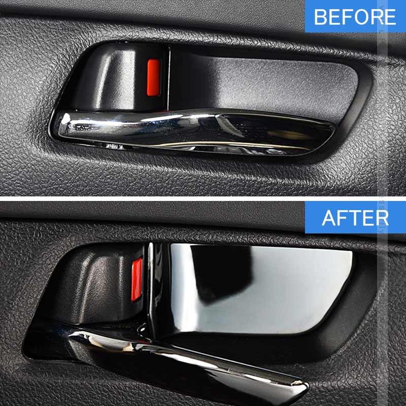 アルファード30系 前期/後期 ブラックステン インナードアハンドルカバー 2PCS 内装 インテリアパネル ドアハンドル ガーニッシュ アクセサリー パーツ