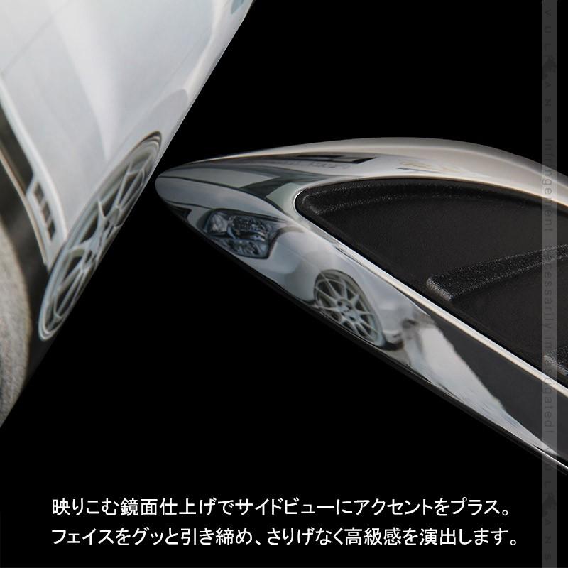 アルファード/ヴェルファイア 30系 ダミーダクトトリム Aタイプ フェンダーガーニッシュ メッキ×ブラック MPV車 20系 外装 パーツ アクセサリー